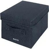 Leitz Stoff-Aufbewahrungsbox mit Deckel, klein, faltbar, 2er-Pack, 190 x 285 x 160 mm, samtgrau
