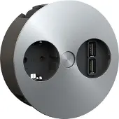 Bachmann 931.031 TWIST 1xCEE7/3 1xUSB Charger 2,0m AEH Edelstahl Optik 931031