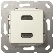Gira HDMI 2f Kpl. Einsatz Cremeweiß 567101