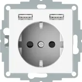 ELSO Steckdose m.USB 16A/250V ELG365344 Joy reinweiß