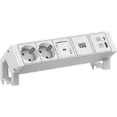 Bachmann Desk2 Alu White 2Xcee7/3 1Xschalter 1Xusb A/C 22W 0,2M
