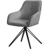 ML-Design Esszimmerstuhl drehbar, Grau, aus Textil Webstoff mit Metallbeine