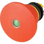 Eaton 121465 NOT-HALT-/NOT-AUS-Taste, RMQ-Titan, Palmenform, 60 mm, unbeleuchtet, Drehentriegelung, rot, gelb, RAL 3000, mit mechanischer
