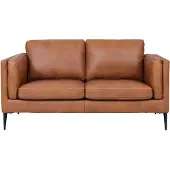 Giga Meubel 2-Sitzer Sofa Aicena Leder Cognac - Komfortsofa mit Taschenfederkern & Metall-Gestell