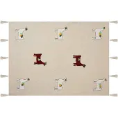 Beliani Decke Baumwolle beige / braun 130 x 180 cm Lama-Motiv DEOGHAR