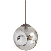 LINDBY Hängeleuchte Valentina, E27, Ø 25 cm, rauchgrau, Glas