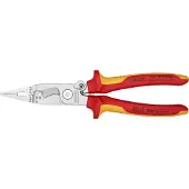 Knipex 13 96 200 SB Elektro-Installationszange isoliert mit Mehrkomponenten-Hüllen, VDE- verchromt 200 mm (SB-Karte/Blister)