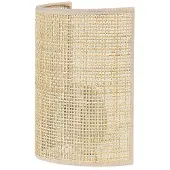 Beliani Wandleuchte Naturfarben Rattan 25 cm Halbrund Boho Modern für Wohnzimmer Schlafzimmer Flur