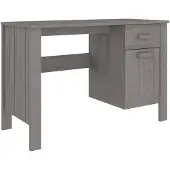 vidaXL Schreibtisch HAMAR Hellgrau 113x50x75 cm Massivholz Kiefer