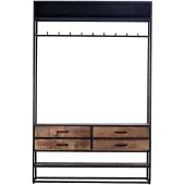 Giga Meubel Garderobenschrank Braun - 130x35x200cm - Metall/Holz - Linoschrank -
