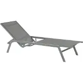 Beliani Sonnenliege Grau Mesh Stahl Gestell Verstellbare Rückenlehne Gartenliege Modern Outdoor Balkon Terrasse
