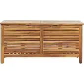Beliani Auflagenbox Akazienholz Hellbraun 130 x 64 x 48 cm geölte Oberfläche Truhe für Terrasse, Garten, Balkon Landhausstil Outdoor Möbel