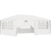 vidaXL vidaXL-Partyzelt-mit-Seitenwänden-professionell-90-g/m²-4x6-m-weiß
