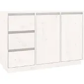 vidaXL Sideboard Weiß 111x34x75 cm Massivholz Kiefer