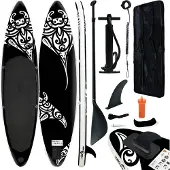 vidaXL SUP-Board-Set Aufblasbar 305x76x15 cm Schwarz