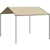 vidaXL Gartenpavillon Beige 4x4 m Stahl und Stoff