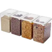 Orthex Biologische Opbergbox 3,5L - Set aus 4 - 20% biologische Platte aus Kunststoff mit Deckel, BPA-frei, Geschirrspülerbeständig - Stapelbarer Küchenorganizer - 12,5 x 18 x 20 cm