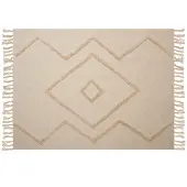 Beliani Decke Baumwolle beige 130 x 180 cm geometrisches Muster JAUNPUR