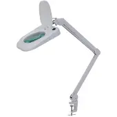 TOOL LAND Led Lupenlampe mit Klemme, Schwenkarm, Ein/Aus-Schalter und Dimmfunktion, 60 LEDs, 3-fache Vergrößerung, für Kinder, Erwachsene, Senioren, Lesen, Diamantmalerei, Hobby, Arbeit, weiß