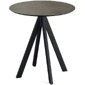 Essentials Infinity Terrassentisch Schwarz gestell + Midnight Marble HPL Ø70 cm