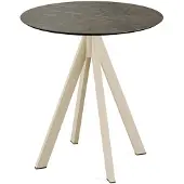 Veba Infinity Terrassentisch Sand gestell + Midnight Marble HPL Ø70 cm