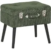 Beliani Aufbewahrungshocker aus Cord – Green Mallard