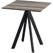 Essentials Infinity Terrassentisch Schwarz gestell + Tropical Wood HPL 70x70 cm