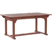 Beliani Gartentisch Dunkelbraun Akazienholz Ausziehbar 160/220 x 90 cm Rechteckig mit Schimloch Rustikales Design Lamellen Optik Holztisch