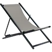 Beliani Liegestuhl Schwarz Aluminium Mesh Grau Faltbar Klappbar Verstellbar Modern Garten Terrasse Outdoor Balkon Möbel Ausstattung