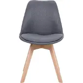 Beliani Esszimmerstuhl 2er Set Dunkelblau Stoff-Sitzschale mit Hellen Holzbeinen Retro-Design Wohnzimmer Küche Esszimmer Polsterstuhl Set