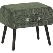 Beliani Nachttisch Grün Cord Kiefernholz 46 x 50 x 35 cm Modern Lustig Koffer Optik Schlafzimmer