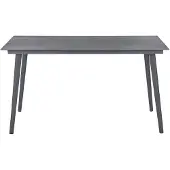 Beliani Gartentisch Grau Aluminium 140x80 cm für 4 Personen Glasplatte in Steinoptik rechteckig Outdoor Terrasse Balkon Möbel