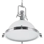 Beliani Hängeleuchte Silber Metall mit Glasschirm in Glockenform Industrie Look