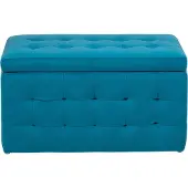 Beliani Hocker mit Stauraum Samtstoff marineblau MICHIGAN