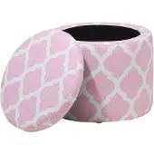 Beliani Tonia Hocker mit 35 cm rosa und weissem Behälter
