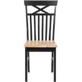 Beliani Esszimmerstuhl 2er Set Schwarz/Braun Lanhausstil