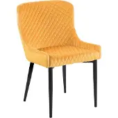 Beliani Esszimmerstuhl 2er Set Gelb Samtstoff Modern/Retro