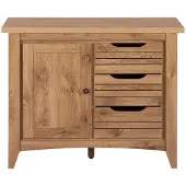 Beliani Kommode Beistellschrank Heller Holzfarbton MDF Platte Faserplatte 80 x 99 x 43 cm Modern Rustikal Praktische Abstellfläche Wohnzimmer