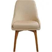 Beliani Esszimmerstuhl 2er Set Beige Polsterbezug Dicke Sitzkissen Holzbeine Minimalismus
