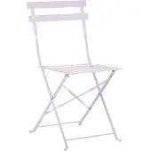 Beliani Balkonset Violett Stahl 3-Teilig Runder Tisch mit 2 Stühlen Zusammenklappbar Modern Französicher Stil Terrasse Garten Outdoor Ausstattung