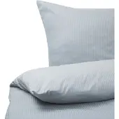 Beliani Bettwäsche Set Grau Streifen Baumwolle 3-teilig Komfortgröße für Doppelbett 220x240 cm 2 Kopfkissenbezüge und Deckenbezug mit Knopfverschluss