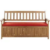 Beliani Auflage für Gartenbank Rot Polyester mit Befestigung Reißverschluss Einfarbig UV-Beständig Modern Outdoor Gartenausstattung Dickes Sitzkissen