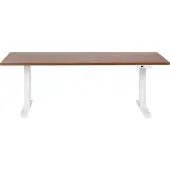 Beliani Schreibtisch Braun & Weiß Melamin 180x80cm Elektrisch Höhenverstellbar Rechteckig mit USB Metallgestell Modern Büro Steh-Sitz-Tisch Stehtisch
