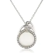 Orphelia Damen-Anhänger Sterling-Silber 925 mit Kette – Weiß ZH-4569