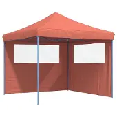 vidaXL Partyzelt Faltbar Pop-Up mit 2 Seitenteilen Terrakottarot