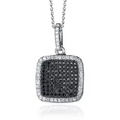 Orphelia Damen-Kette aus 925er Sterlingsilber mit Anhänger, Silber/Schwarz, ZH-4879