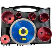 Marcrist Fliesen Komplett Set 125 mm + 1x Fliesenschneider + 5x Fliesenbohrer + 10x Inox