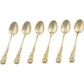 Gräwe Espressolöffel 6 Stück, vergoldet, Rosendekor