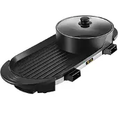 OEM Elektrischer Dampf-Topf - Slow Cooker - Dampf-Topf - Grillplatte - Dampfkocher - BBQ - Schwarz