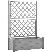 vidaXL Pflanzkübel mit Spalier 100x43x142 cm PP Steingrau
